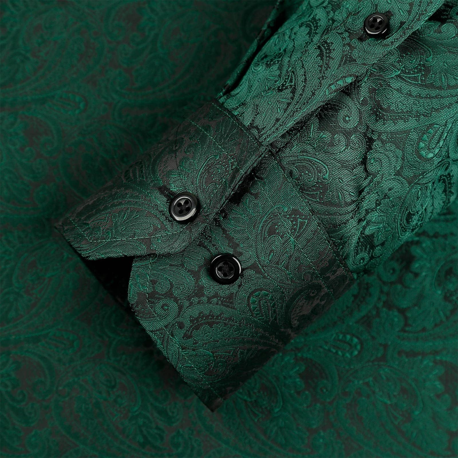 Men's Paisley Jacquard Dress Shirt Classic Slim Fit Button-Down