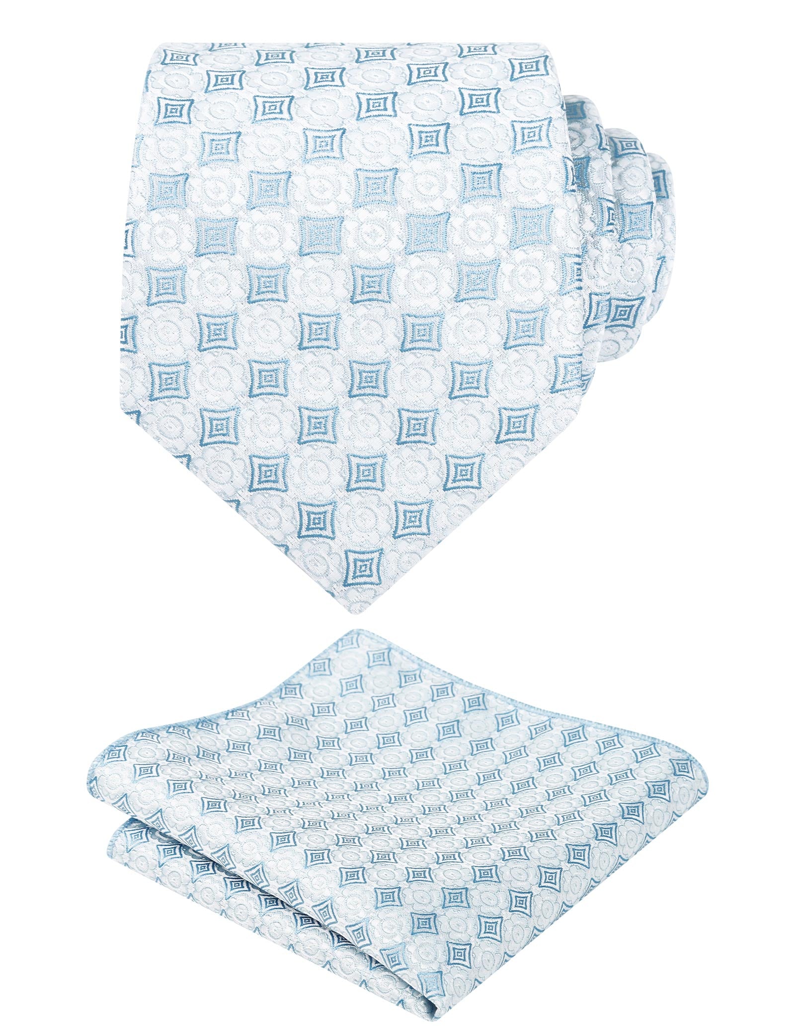 Men's Flower Tie with Floarl Pattern Pocket Square 3.15inches Necktie Set, 149